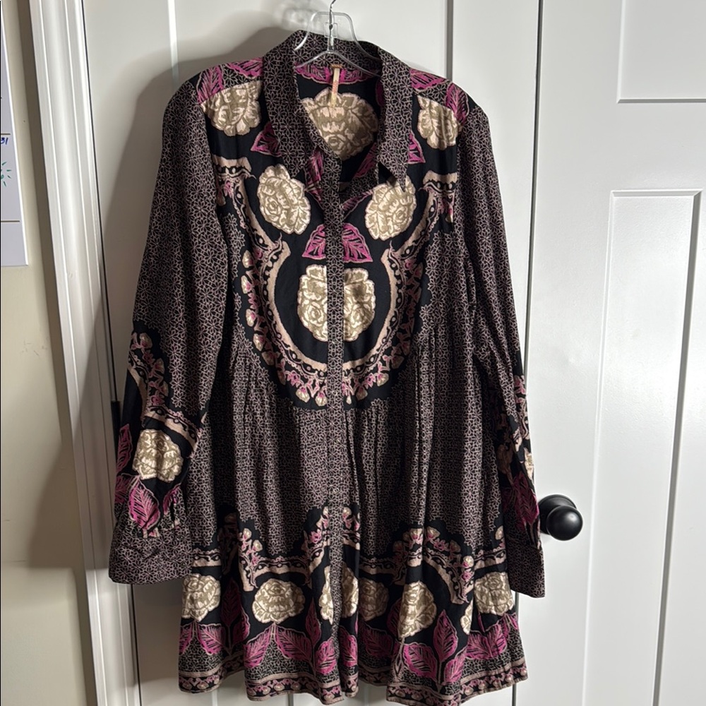 Free People Floral Patterned Long Sleeve Dress